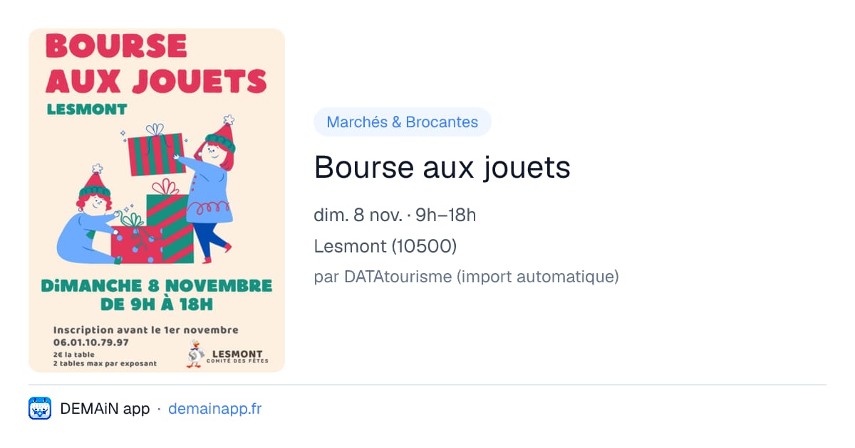 Bourse aux jouets — Lesmont