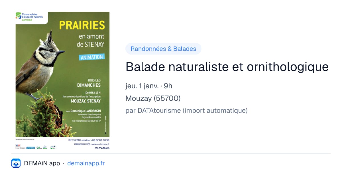 Balade naturaliste et ornithologique — Mouzay