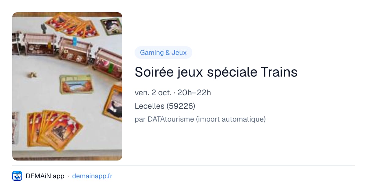 Soirée jeux spéciale Trains — Lecelles