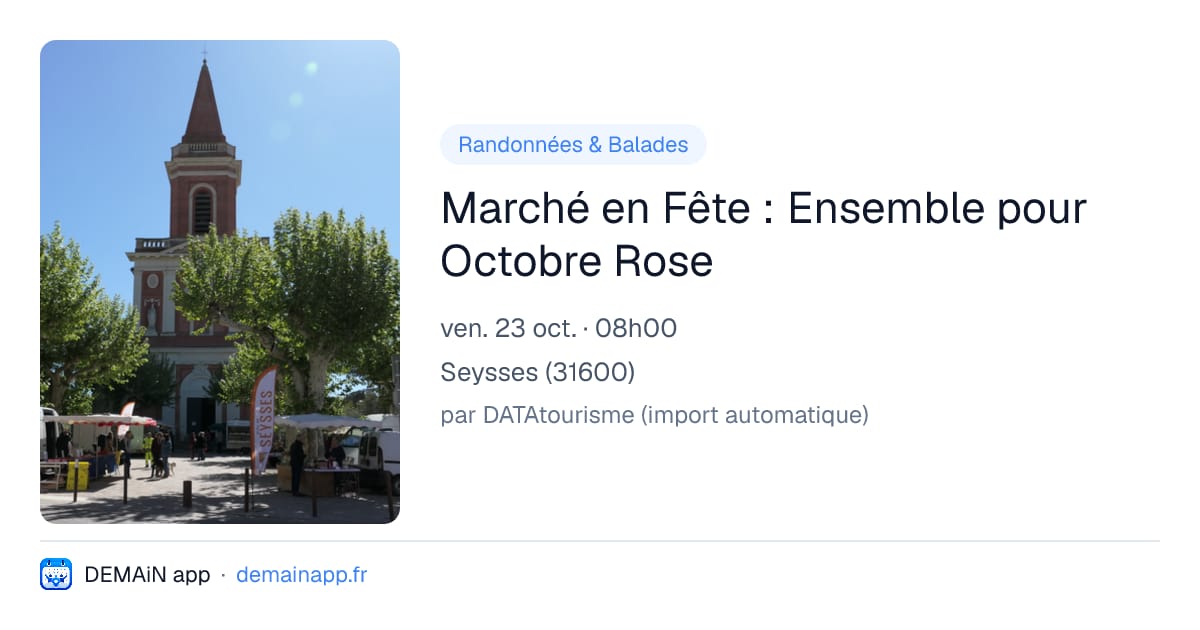 Marché en Fête : Ensemble pour Octobre Rose — Seysses