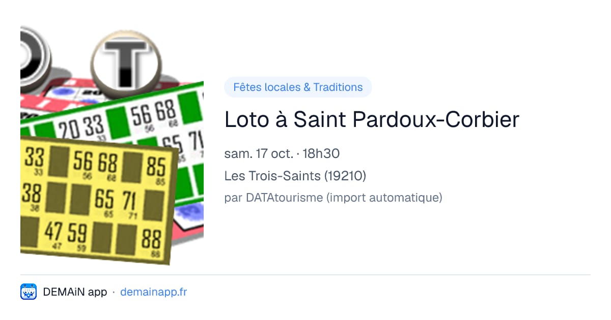 Loto à Saint Pardoux-Corbier — Les Trois-Saints