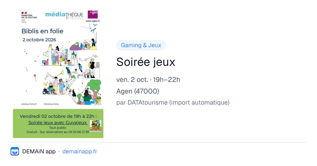 Soirée jeux — Agen