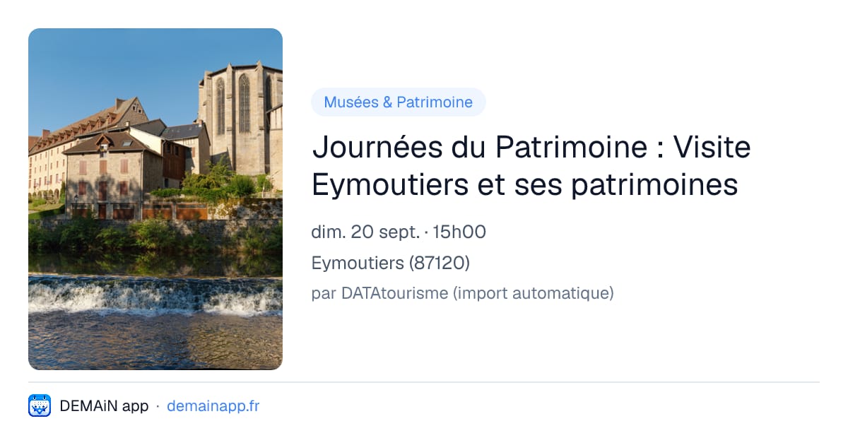 Journées du Patrimoine : Visite Eymoutiers et ses patrimoines — Eymoutiers