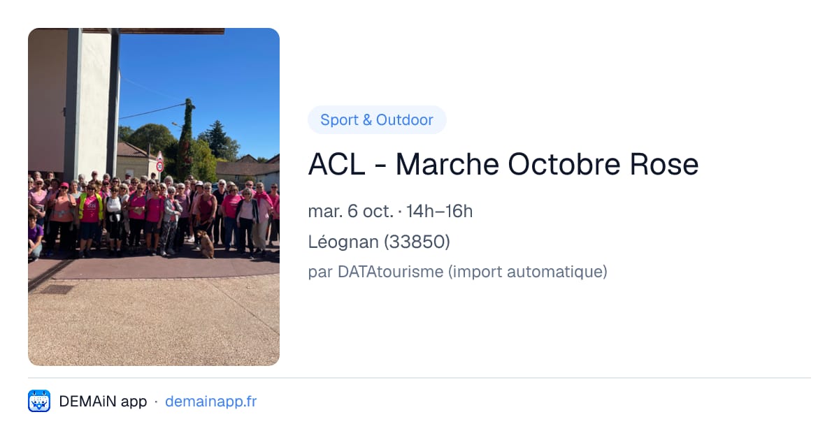 ACL - Marche Octobre Rose — Léognan