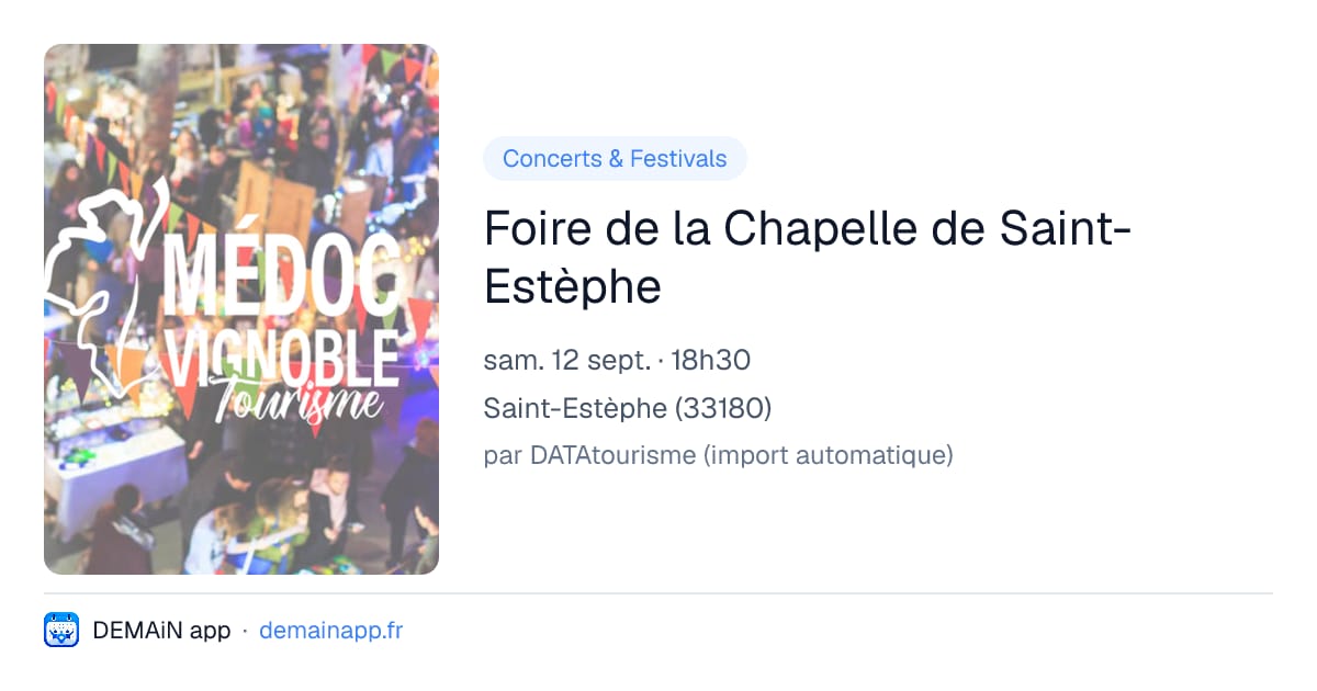 Foire de la Chapelle de Saint-Estèphe — Saint-Estèphe