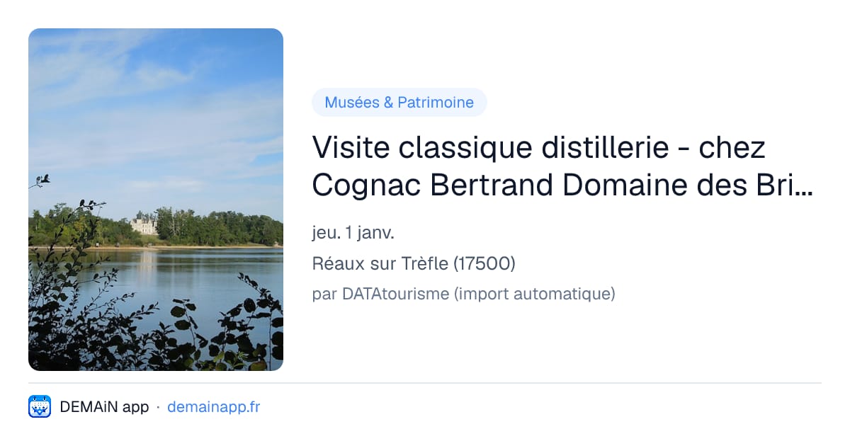 Visite classique distillerie - chez Cognac Bertrand Domaine des Brissons de Laage — Réaux sur Trèfle