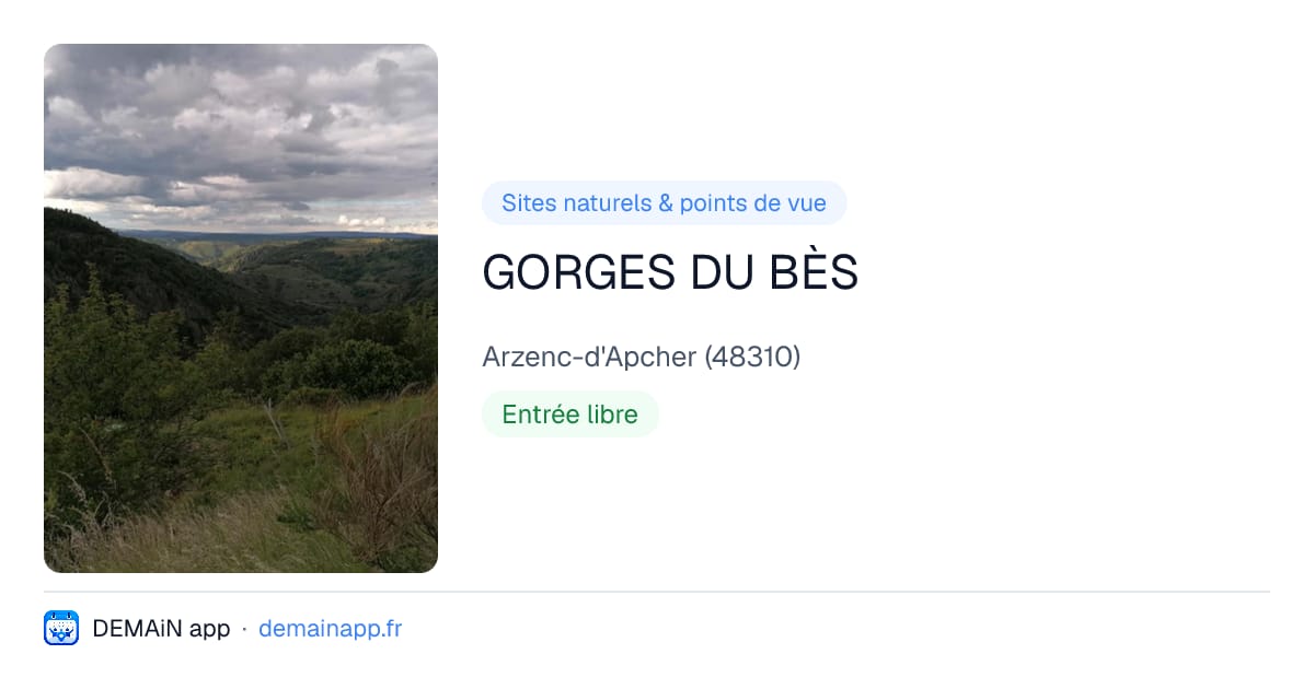 GORGES DU BÈS — Arzenc-d'Apcher
