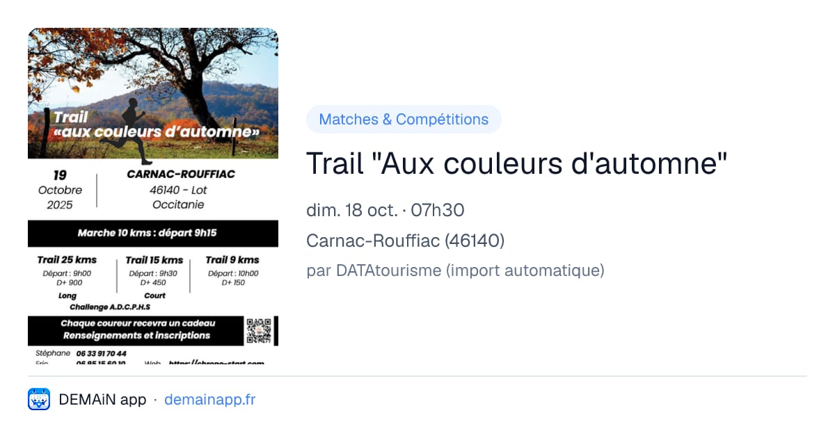 Trail "Aux couleurs d'automne" — Carnac-Rouffiac