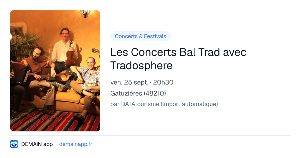Les Concerts Bal Trad avec Tradosphere — Gatuzières