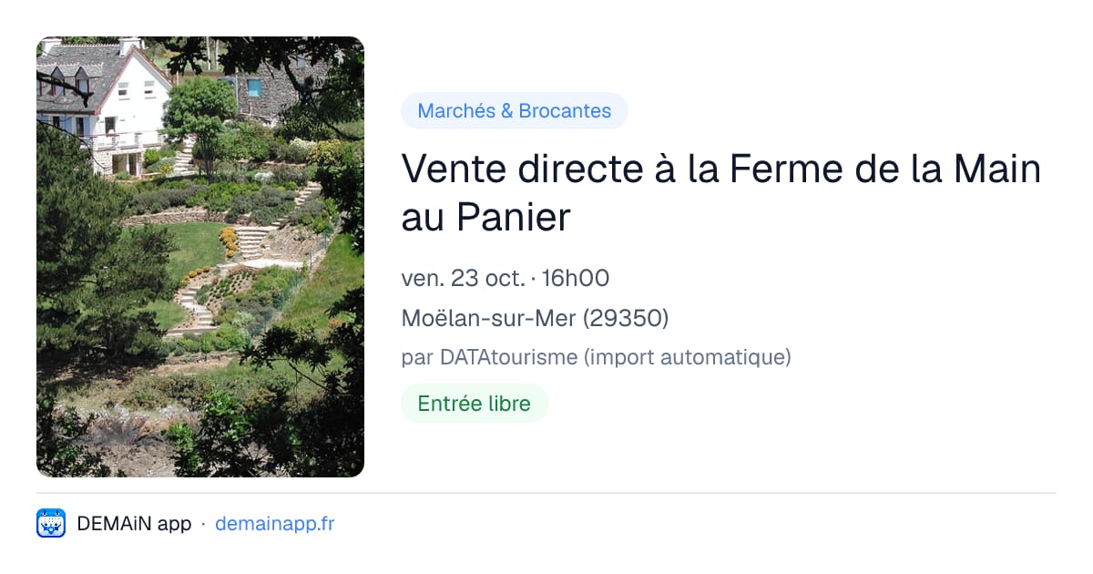 Vente directe à la Ferme de la Main au Panier — Moëlan-sur-Mer