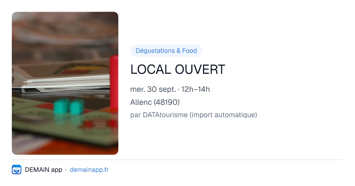 LOCAL OUVERT — Allenc