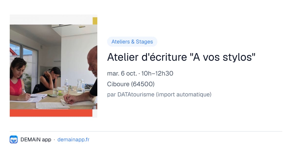 Atelier d'écriture "A vos stylos" — Ciboure