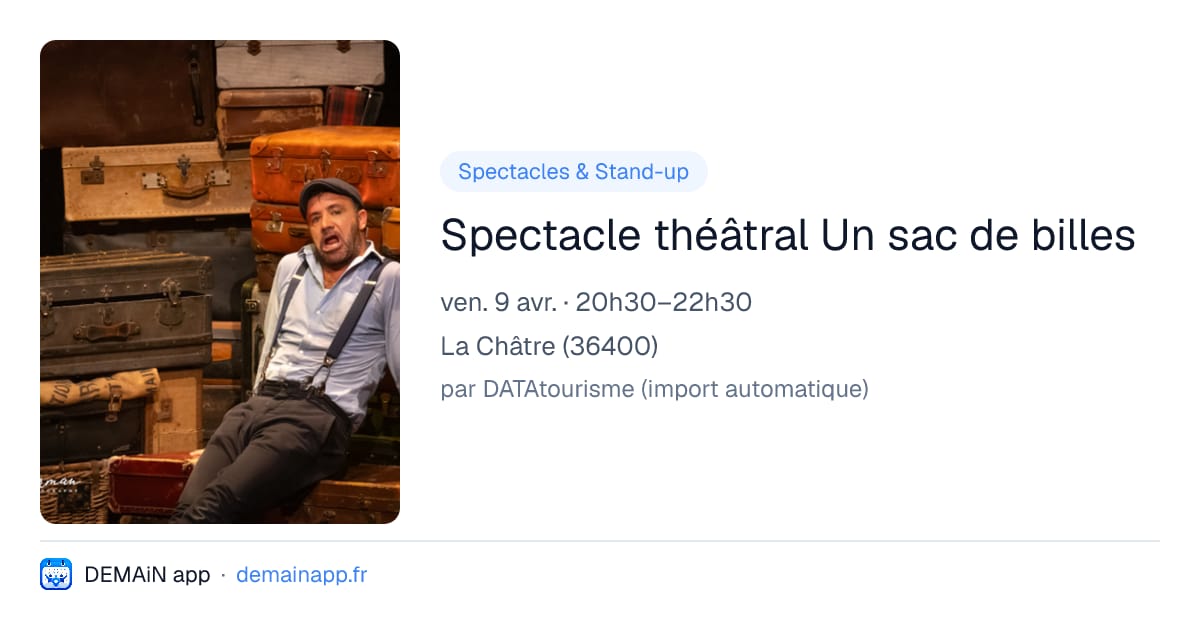 Spectacle théâtral Un sac de billes — La Châtre