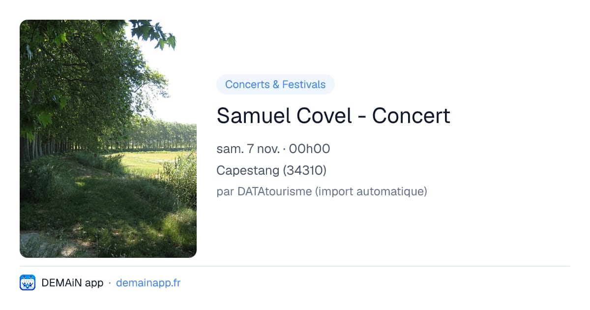 Samuel Covel - Concert — Capestang