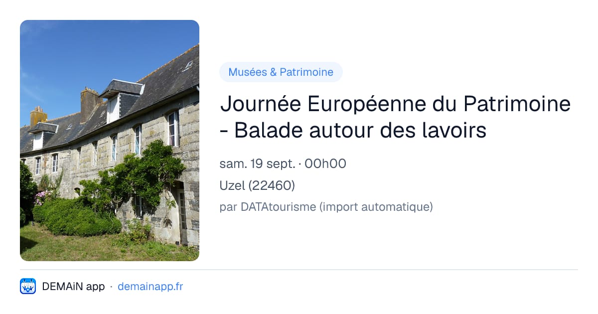 Journée Européenne du Patrimoine - Balade autour des lavoirs — Uzel