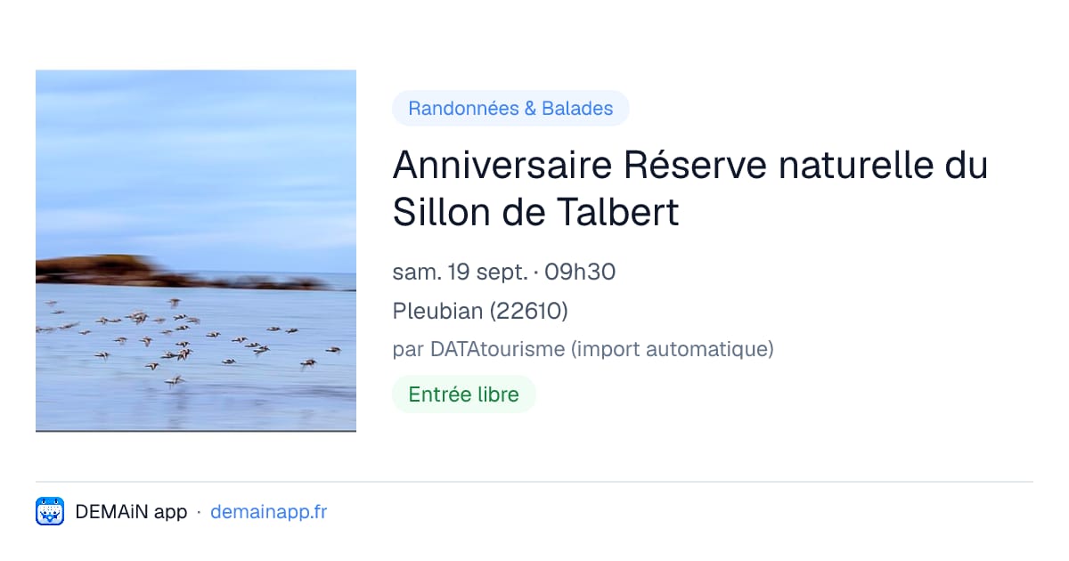 Anniversaire Réserve naturelle du Sillon de Talbert — Pleubian