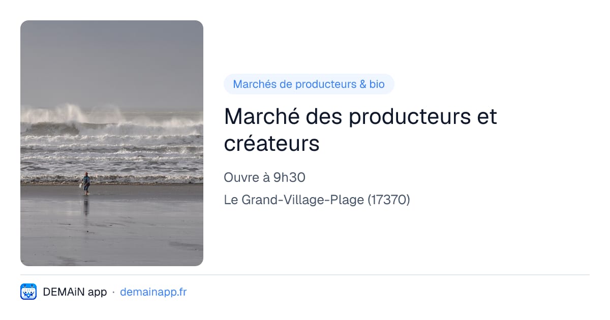 Marché des producteurs et créateurs — Le Grand-Village-Plage