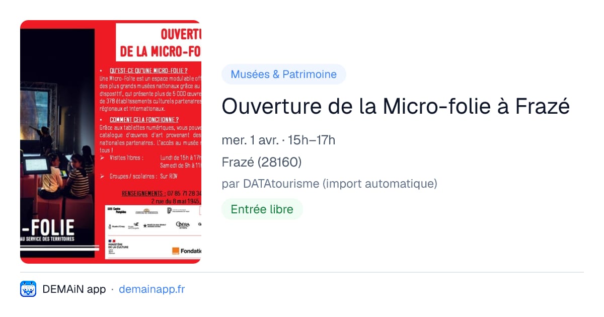 Ouverture de la Micro-folie à Frazé — Frazé