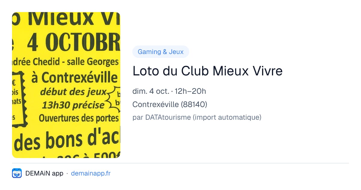 Loto du Club Mieux Vivre — Contrexéville