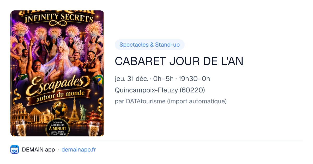 CABARET JOUR DE L'AN — Quincampoix-Fleuzy