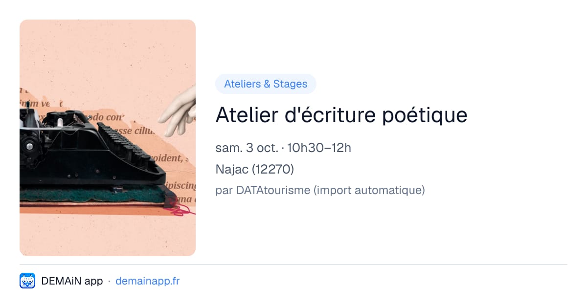 Atelier d'écriture poétique — Najac