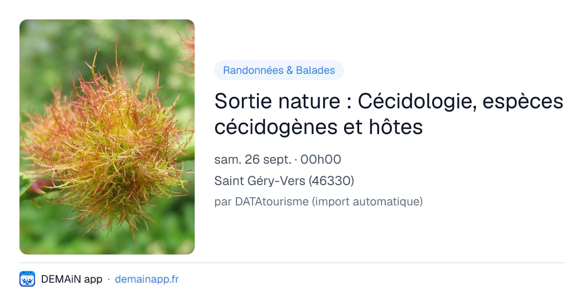 Sortie nature : Cécidologie, espèces cécidogènes et hôtes — Saint Géry-Vers