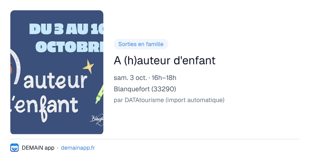 A (h)auteur d'enfant — Blanquefort