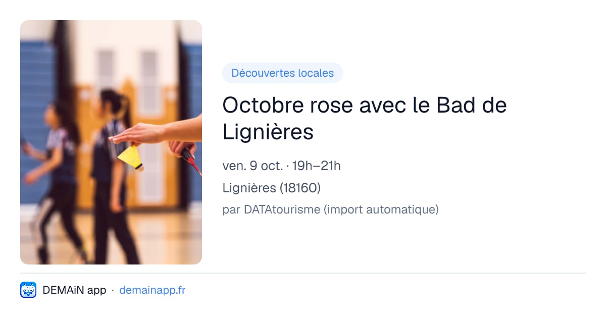 Octobre rose avec le Bad de Lignières — Lignières