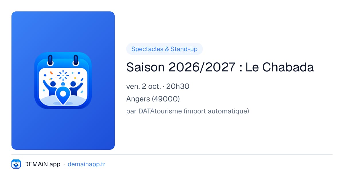 Saison 2026/2027 : Le Chabada — Angers
