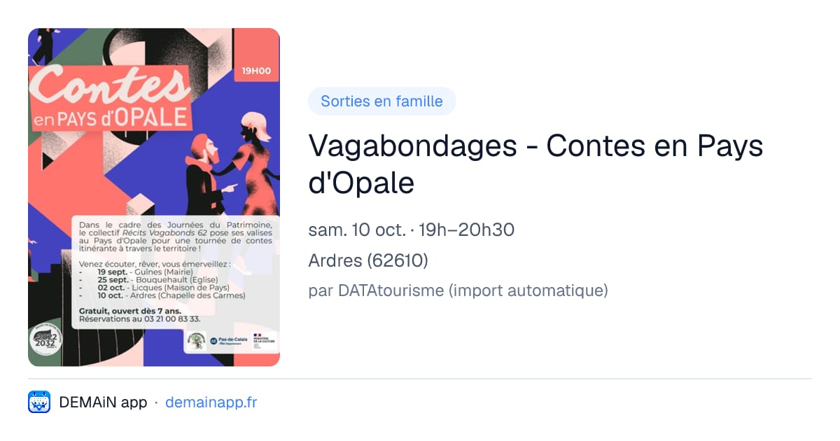 Vagabondages - Contes en Pays d'Opale — Ardres