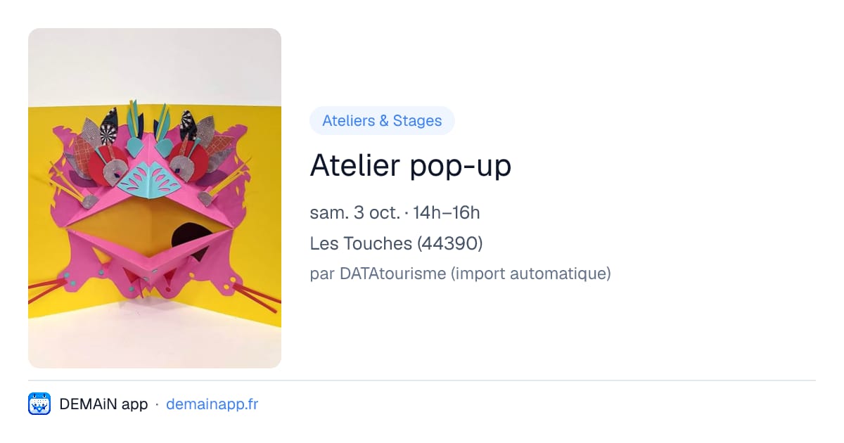 Atelier pop-up — Les Touches