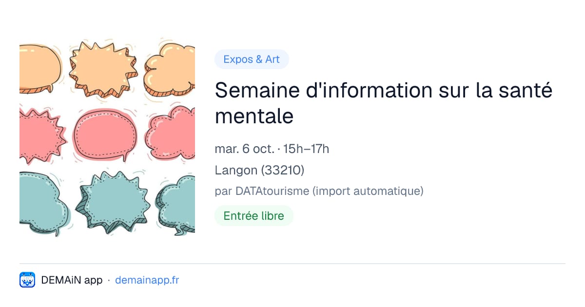 Semaine d'information sur la santé mentale — Langon