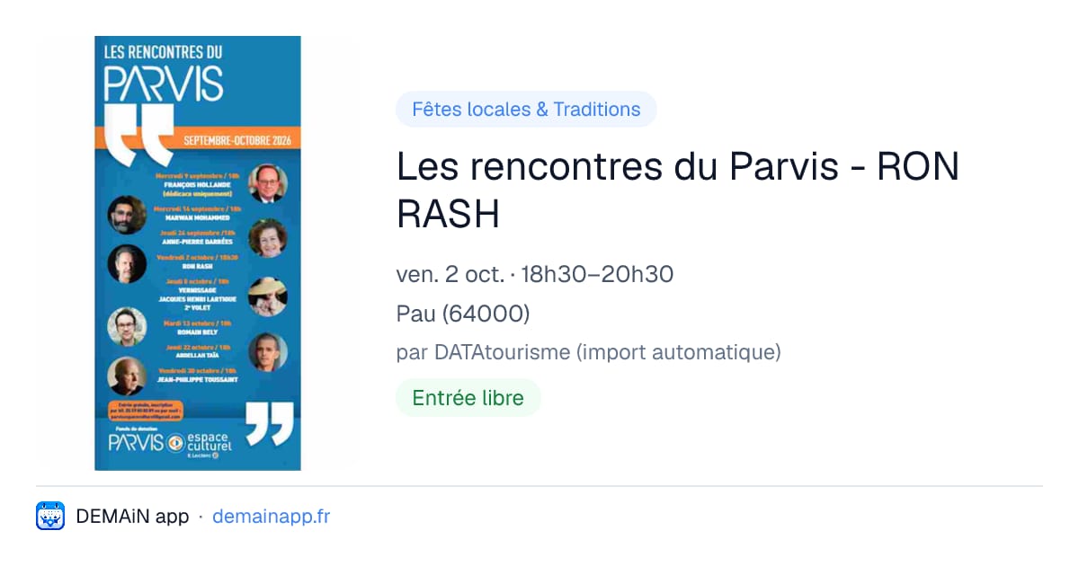 Les rencontres du Parvis - RON RASH — Pau