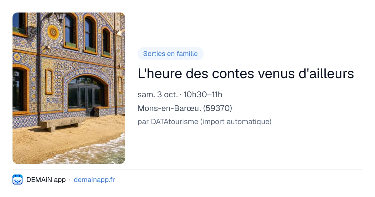L'heure des contes venus d'ailleurs — Mons-en-Barœul