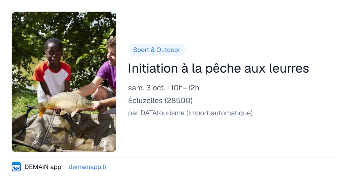 Initiation à la pêche aux leurres — Écluzelles