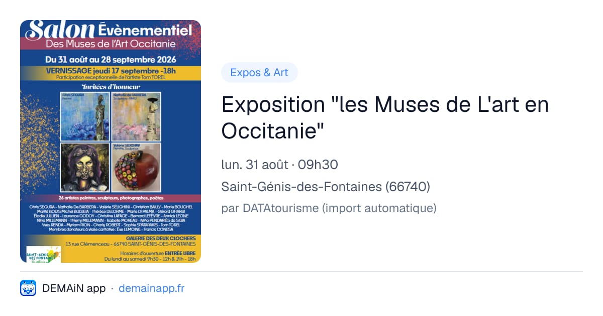 Exposition "les Muses de L'art en Occitanie" — Saint-Génis-des-Fontaines