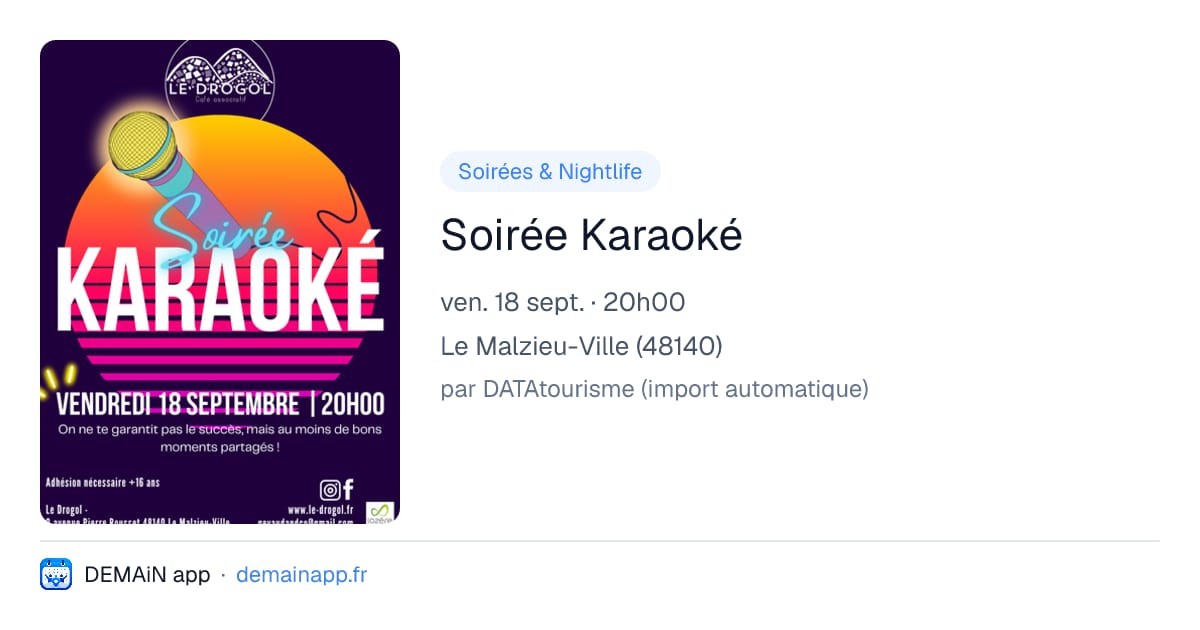 Soirée Karaoké — Le Malzieu-Ville