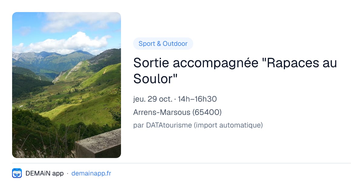 Sortie accompagnée "Rapaces au Soulor" — Arrens-Marsous
