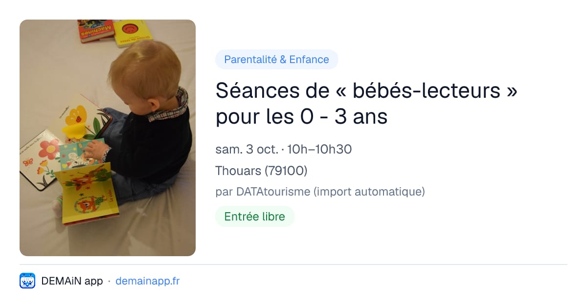 Séances de « bébés-lecteurs » pour les 0 - 3 ans — Thouars