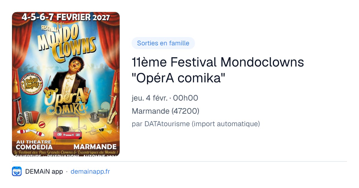 11ème Festival Mondoclowns "OpérA comika" — Marmande
