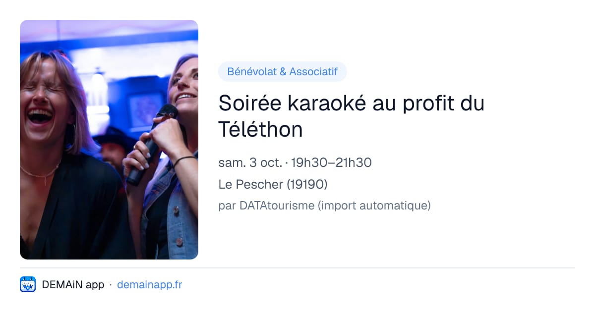 Soirée karaoké au profit du Téléthon — Le Pescher