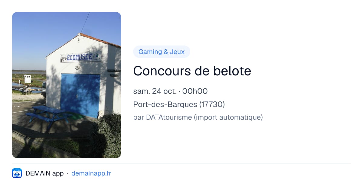 Concours de belote — Port-des-Barques