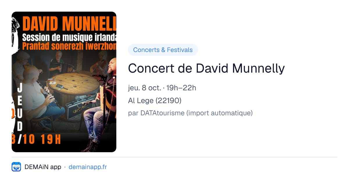 Concert de David Munnelly — Al Lege