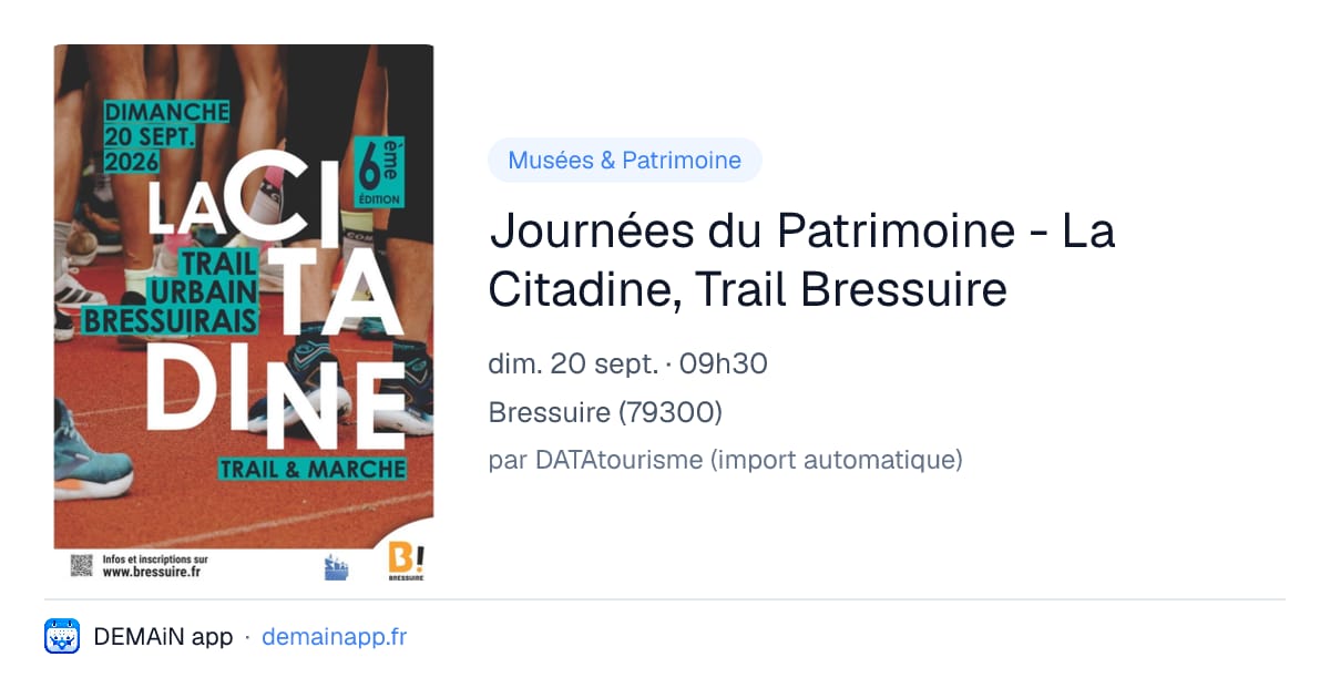 Journées du Patrimoine - La Citadine, Trail Bressuire — Bressuire