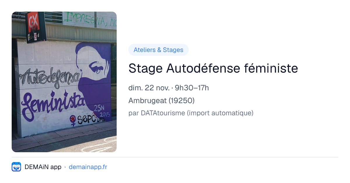 Stage Autodéfense féministe — Ambrugeat