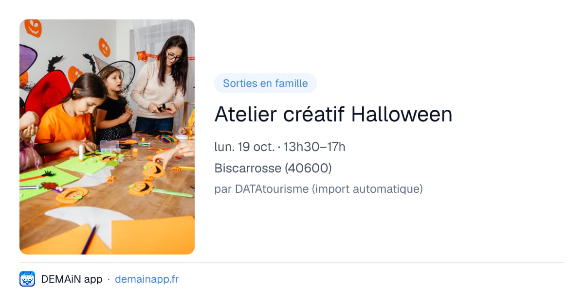 Atelier créatif Halloween — Biscarrosse