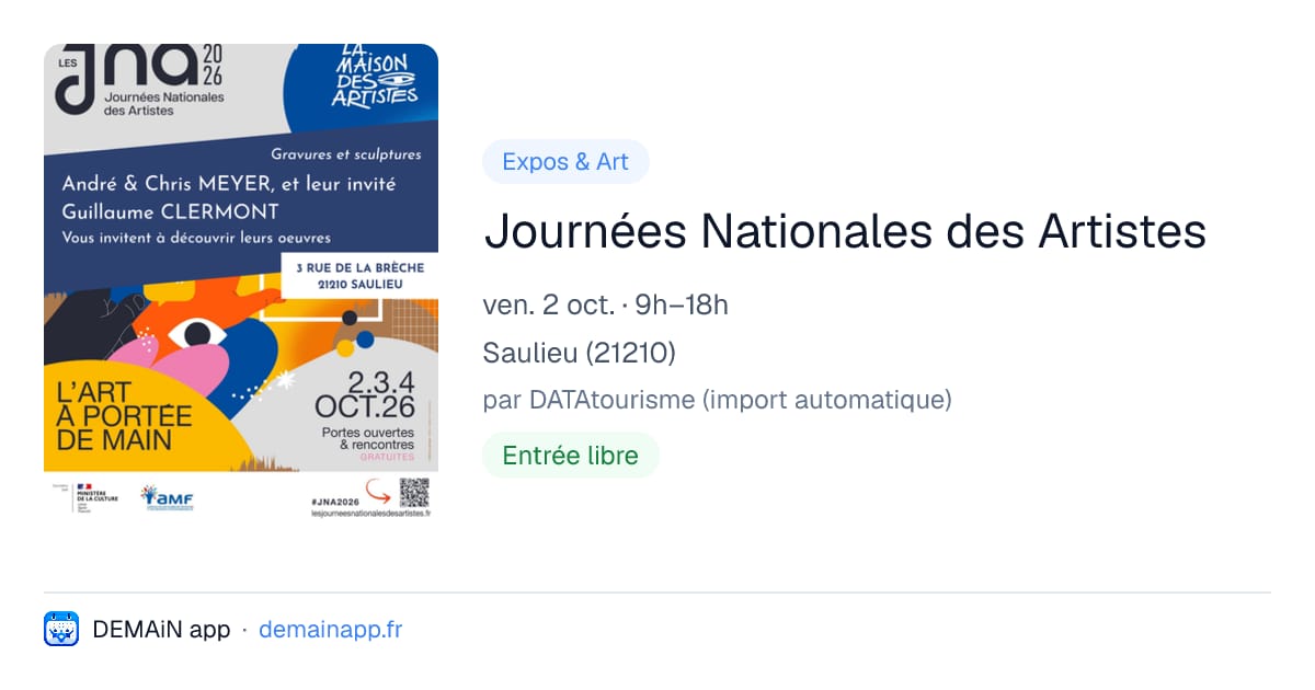 Journées Nationales des Artistes — Saulieu
