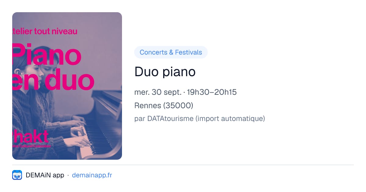 Duo piano — Rennes