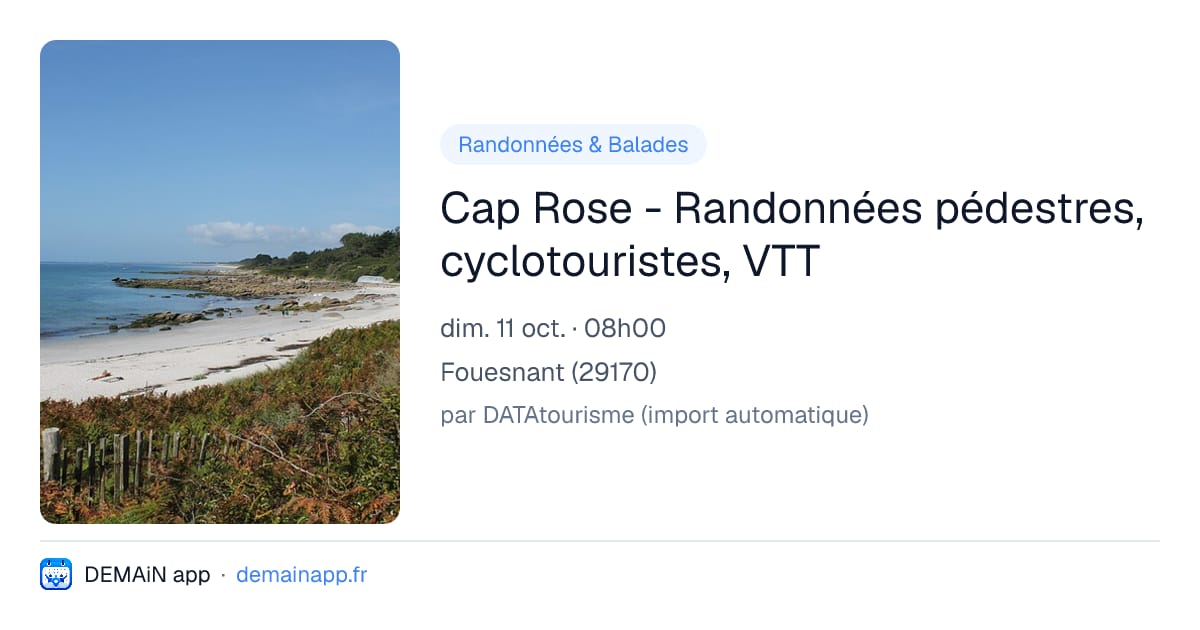 Cap Rose - Randonnées pédestres, cyclotouristes, VTT — Fouesnant