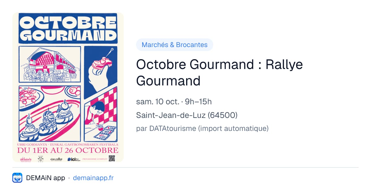 Octobre Gourmand : Rallye Gourmand — Saint-Jean-de-Luz